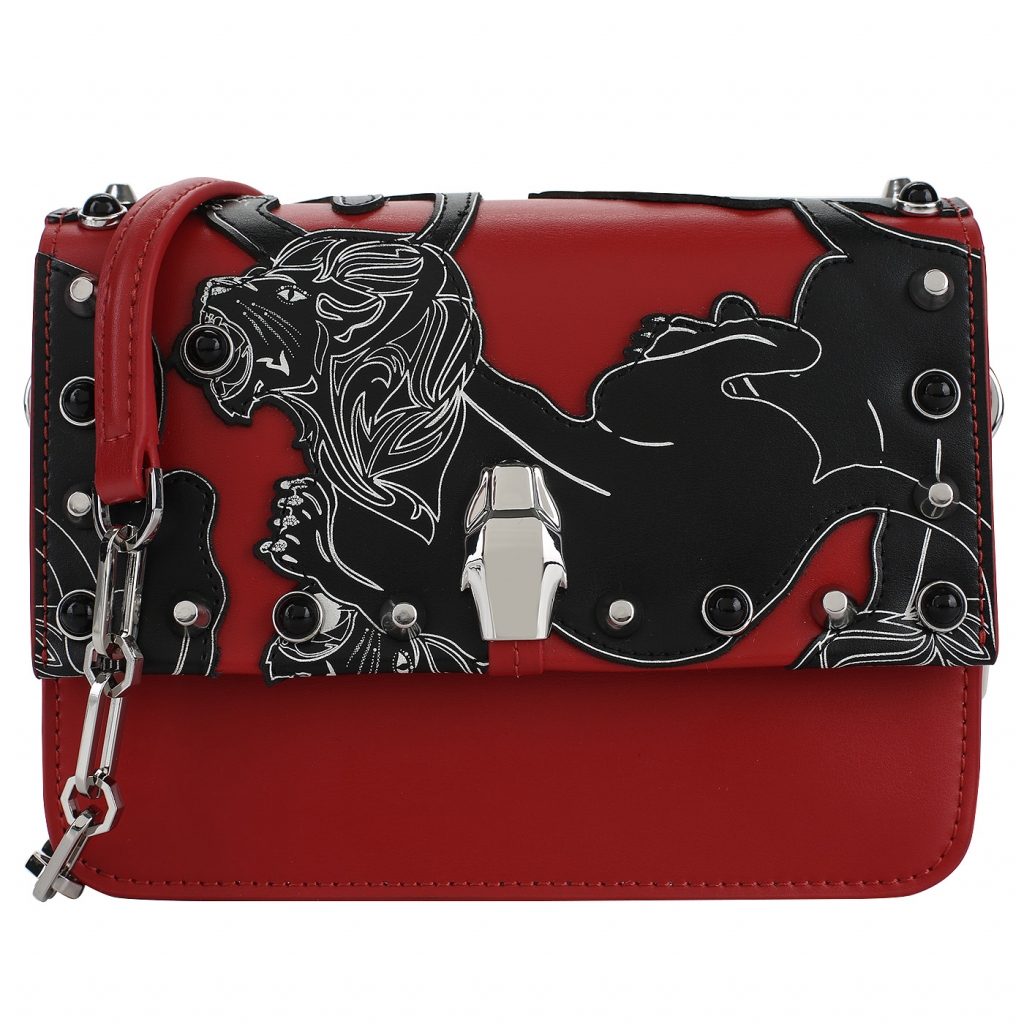 Красная сумочка с аппликацией Cavalli Class Milano Rmx