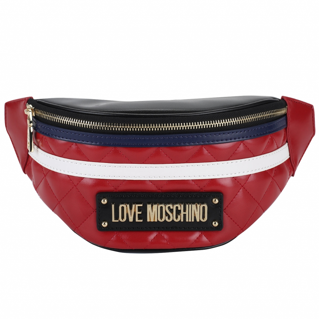 Поясная сумочка Love Moschino Striped Quilted